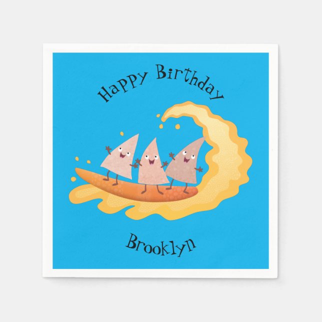 Cute nachos maj chip surfing pappersservett (Framsidan)