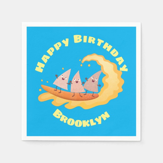 Cute nachos maj chip surfing pappersservett (Framsidan)