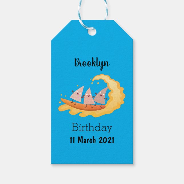 Cute nachos maj chip surfing presentetikett (Framsidan)