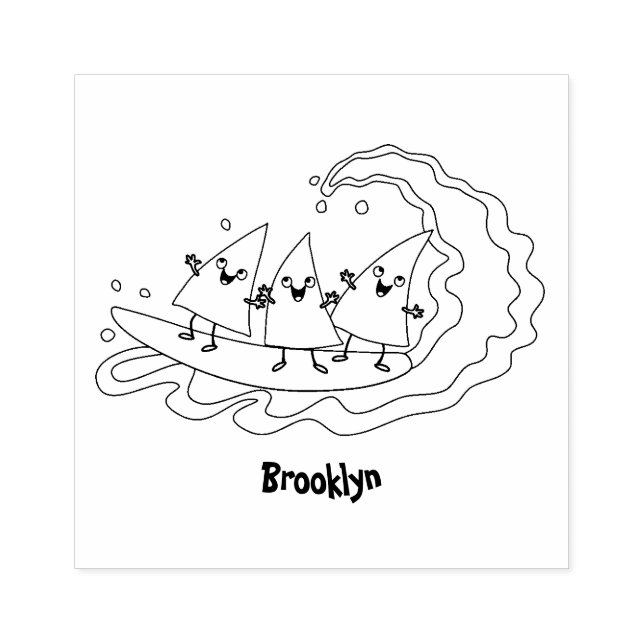 Cute nachos maj chip surfing stämpel (Tryck)