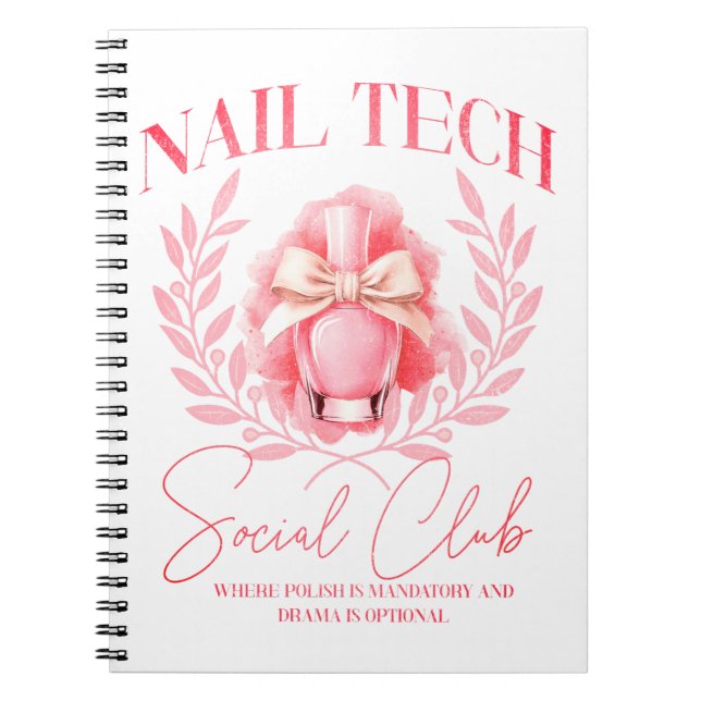 Cute Nagel tech Coquette Nagel Polska Social Klubb Anteckningsbok (Framsidan)