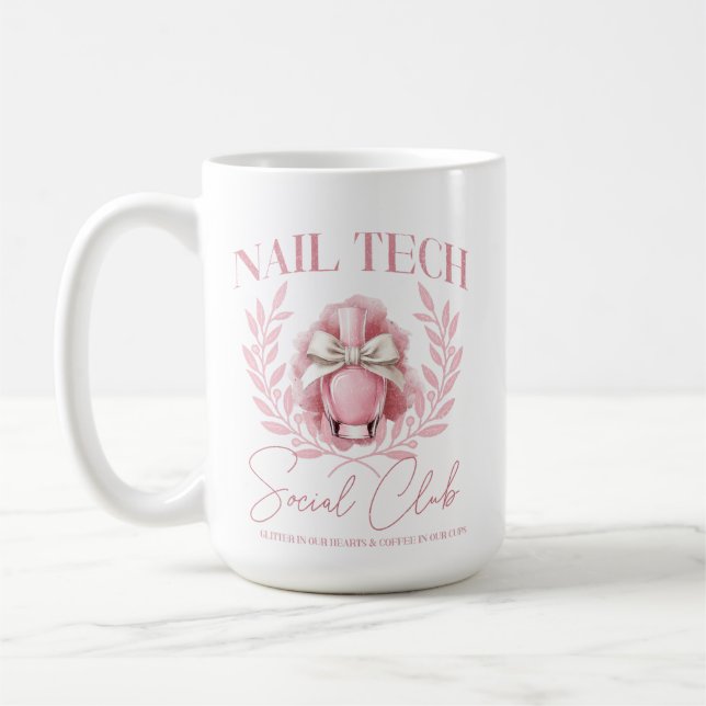 Cute Nail tech Coquette Nail Polish Social Club  Kaffemugg (Vänster)