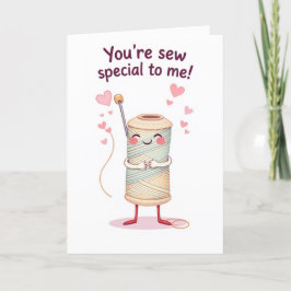Cute Nål och Thread Kids Valentines day Helgkort