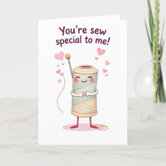 Cute Nål och Thread Kids Valentines day Helgkort