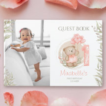 Cute Nalle 1:a födelsedag Fotogäst Bok