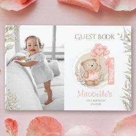 Cute Nalle 1:a födelsedag Fotogäst Bok