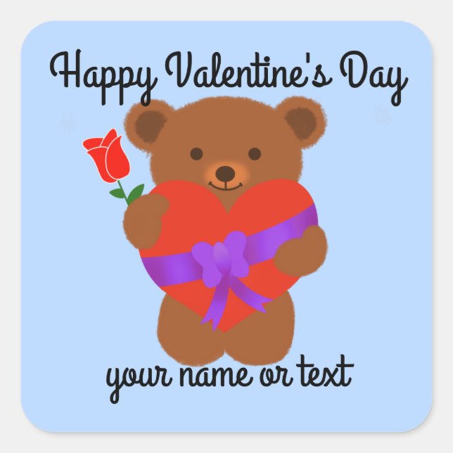 Cute Nalle #1-spärrar Fyrkantigt Klistermärke (Framsida)