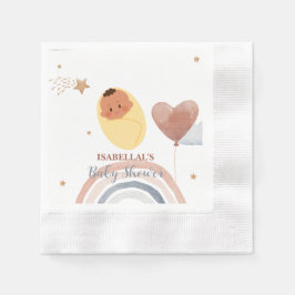 Cute nalle African American-pojkar babydusch Pappersservett