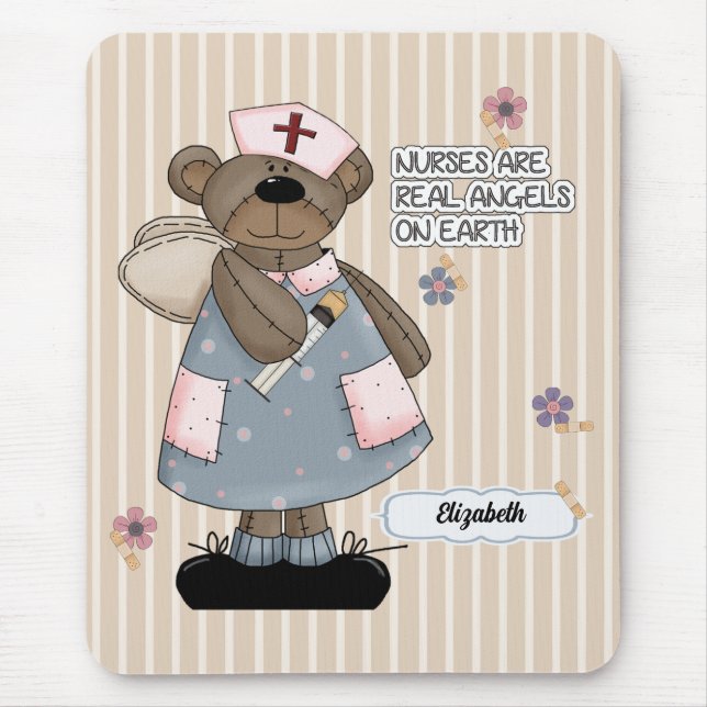 Cute Nalle Angel Gift Mouse Pad for Nurse Musmatta (Framsidan)