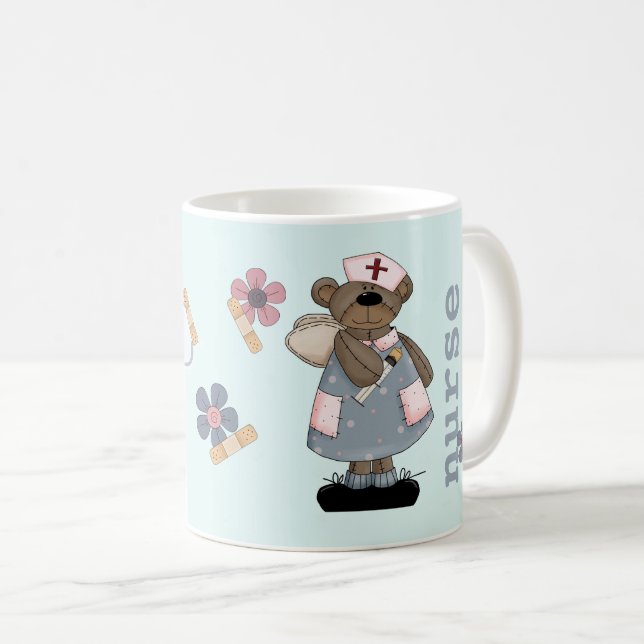 Cute Nalle Angel Gift Mugg för sjuksköterska (Framsida höger)