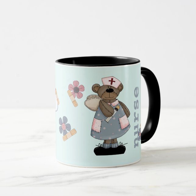 Cute Nalle Angel Gift Mugg för sjuksköterska (Framsida höger)