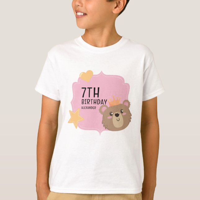 Cute Nalle Ansikte Kids Anpassningsbar Beary Birda T Shirt (Framsida)