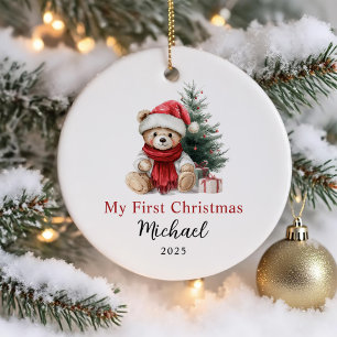 Cute Nalle Baby Första jul Julgransprydnad Keramik