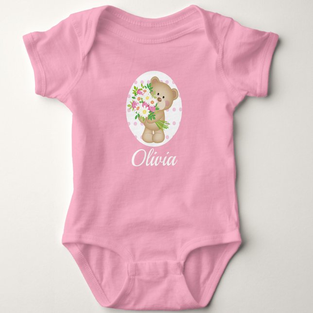 Cute Nalle Baby Namn Gift i Rosa T Shirt (Skapare uppladdad)