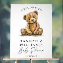 Cute Nalle Baby Shower Acrylic Welcome Sign