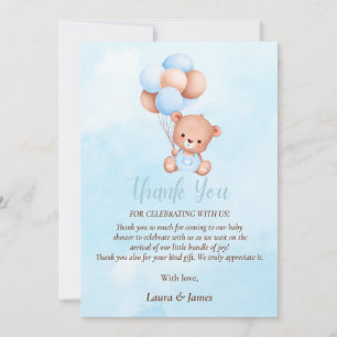 Cute Nalle Baby Shower - tackkort Inbjudningar