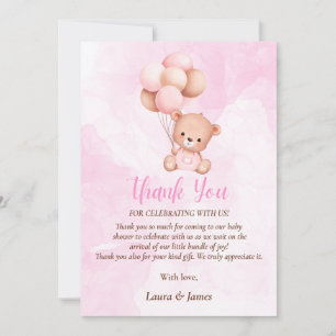 Cute Nalle Baby Shower - tackkort Inbjudningar