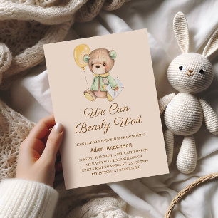 Cute Nalle Baby Shower - vi kan vänta tidigt Inbjudningar