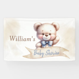 Cute Nalle Baby Shower Watercolor Rustic