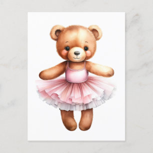 Cute nalle ballerina dansballet helg vykort