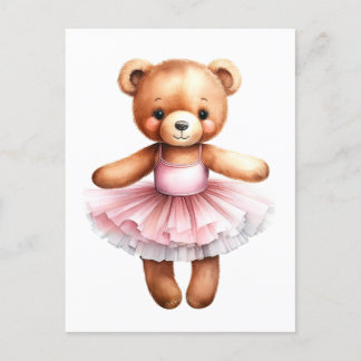 Cute nalle ballerina dansballet helg vykort