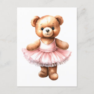Cute nalle ballerina dansballet helg vykort