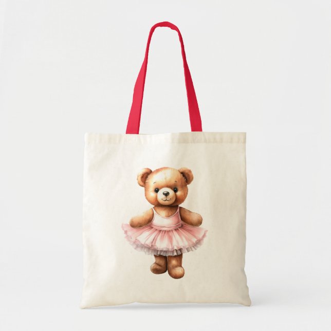 Cute nalle ballerina dansballet tygkasse (Framsidan)