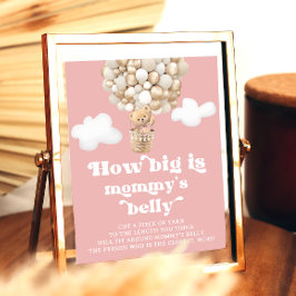 Cute Nalle Balloons How Big is Mamma Belly Poster