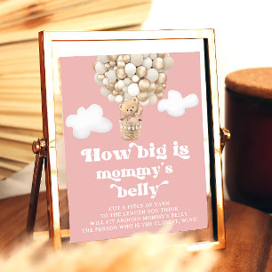 Cute Nalle Balloons How Big is Mamma Belly Poster