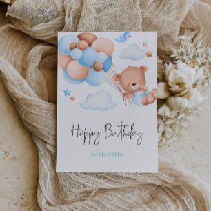 Cute Nalle Birday Card Inbjudningar