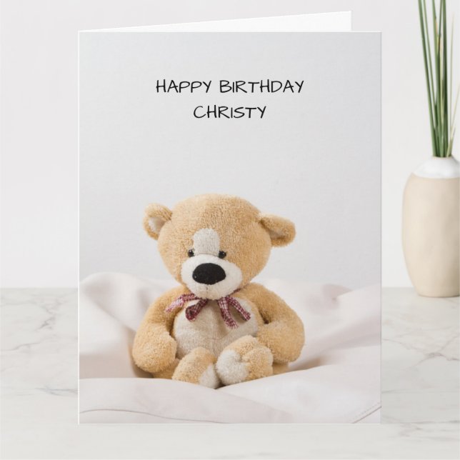 Cute Nalle Birday Card Kort (Framsida)