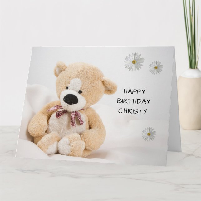 Cute Nalle Birday Card Kort (Framsida)