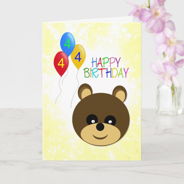 Cute Nalle Birthday Kort (Orkide)
