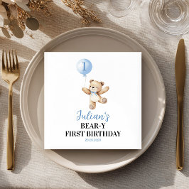 Cute Nalle Blue Balloon Beary Birthday Pappersservett