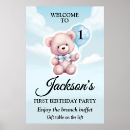 Cute Nalle Boy Birthday Poster