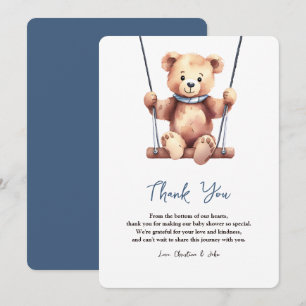 Cute Nalle Boy Shower Tack Kort