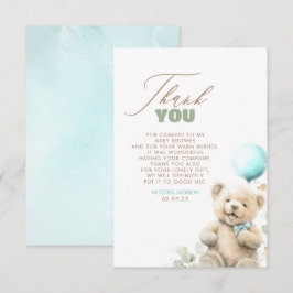 Cute Nalle Boy Shower Tack Kort