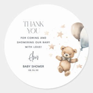 Cute Nalle Boy Shower Tack Runt Klistermärke