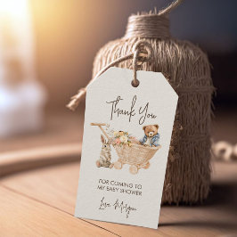 Cute Nalle, Bunny Baby Shower Tack Presentetikett