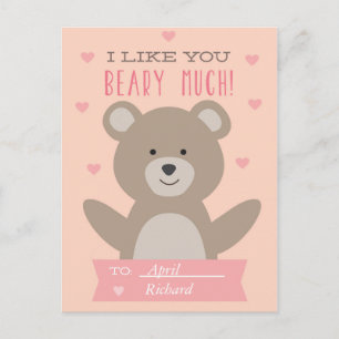 Cute Nalle Classroom Valentine-vykort Helg Vykort