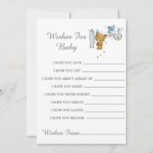 Cute Nalle Clothes Line Önskemål för Baby Card