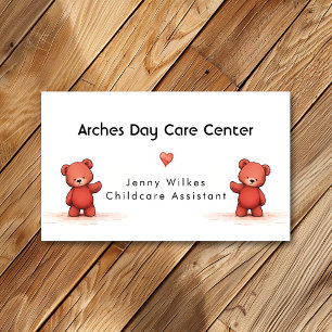 Cute Nalle Daycare Center Babysit Visitkort