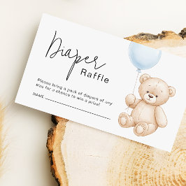Cute Nalle Diaper Raffle Biljett Tilläggskort
