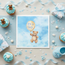 Cute nalle flytande babydusch i ballongen pappersservett