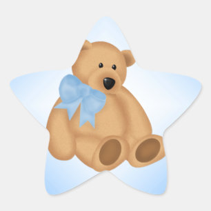 Cute Nalle, för Pojke Stjärnformat Klistermärke
