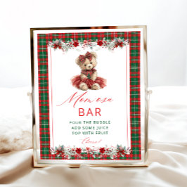 Cute Nalle Girl Baby Shower Momosa Pub Poster