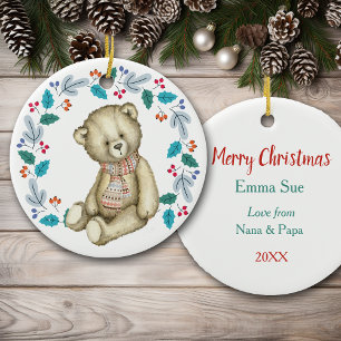 Cute Nalle God jul Julgransprydnad Keramik