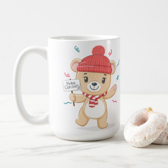 Cute Nalle God jul Kaffemugg (Med munk)