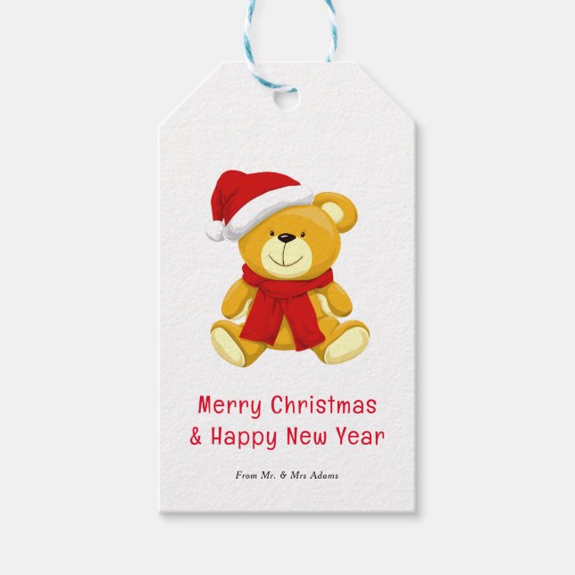 Cute Nalle God jul Presentetikett (Framsidan)