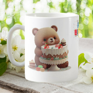 Cute Nalle Grattis på födelsedagen Personlig Kaffemugg